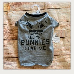 Gray Easter Shirt ALL THE BUNNIES LOVE ME Puppy S
